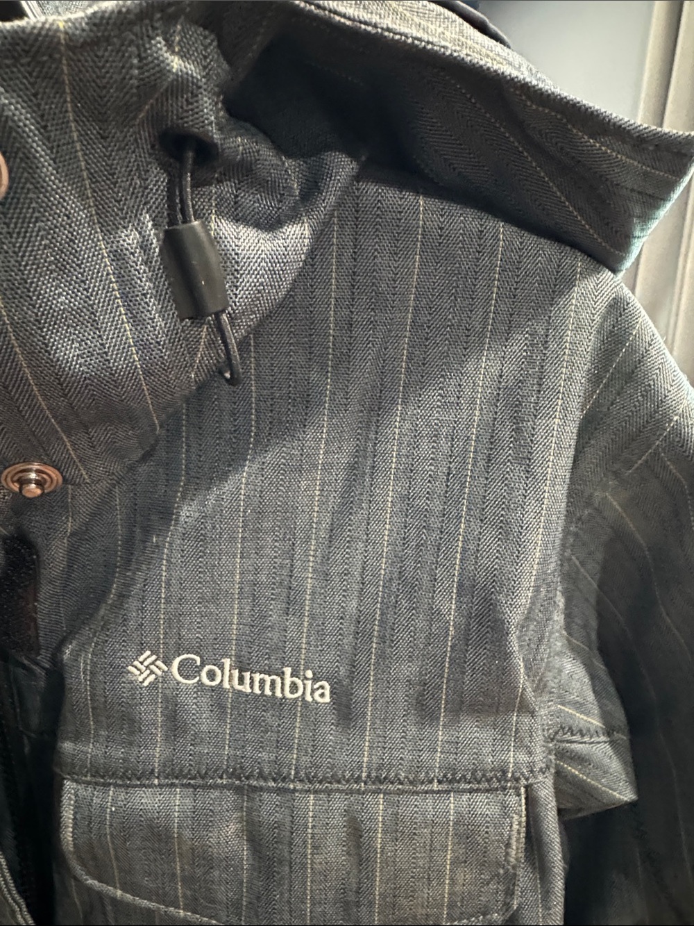 Columbia womens Black Pinstripe Hooded winter coat - Picture 2 of 5